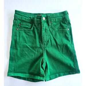 Judy Blue Women's Tummy Control Denim Shorts, Green, High Waist,  Sz S